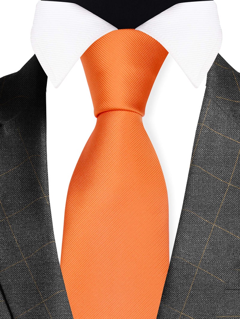 GUSLESON Brand Mens Pumpkin Orange Tie Wedding Solid Ties for Men Fashion Necktie (0791-13) - Image 2